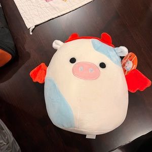 Squishmallow Belana cow devil Halloween red horns new 8”